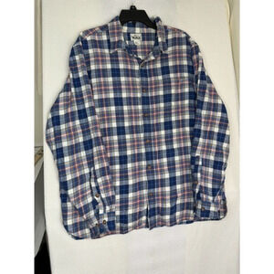Woolrich‎ Cotton Flannel Shirt Blue Gray Plaid Sz XL